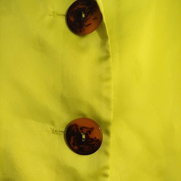 Show Me Your MuMu Felix Blazer Lime Luxe Satin Button Oversized Sz XS - Picture 7 of 14